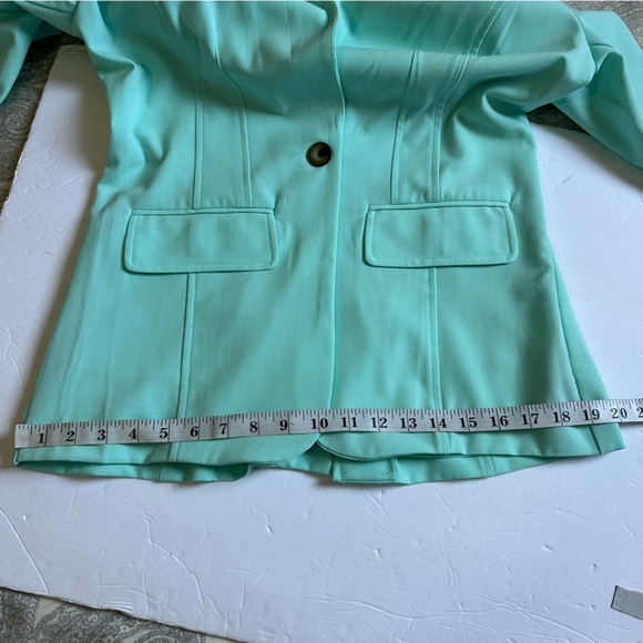 BCX Women’s Mint 3/4 Sleeve Polka Dot Cuff Single Breast Career Blazer- Large - Picture 5 of 16
